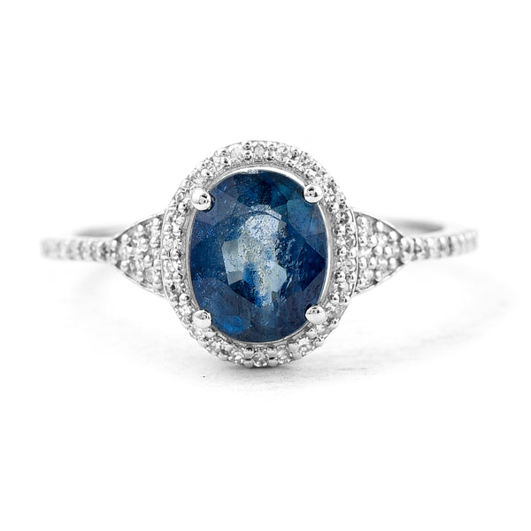1.88 Ct Oval Mixed Cut Natural Sapphire 950 Platinum Ring