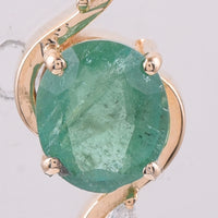 1.16 Ct Oval Natural Emerald 14K Gold Pendant