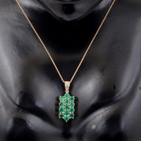 1.78 Ct Round Emerald 14K Gold Pendant