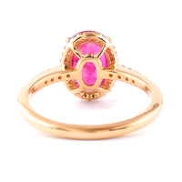2.89 Ct Cushion Ruby 18K Gold Ring