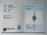 2.52 Ct Octagon Step Cut Natural Emerald 14K Gold Pendant