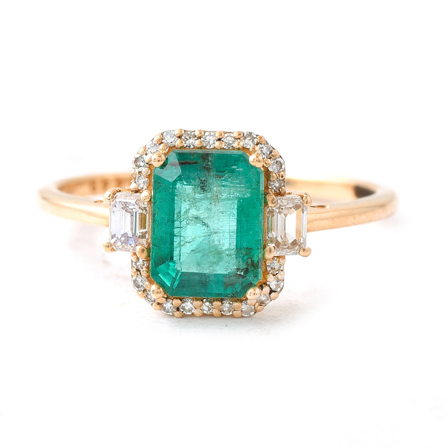 1.61 Ct Octagon Emerald 14K Gold Ring