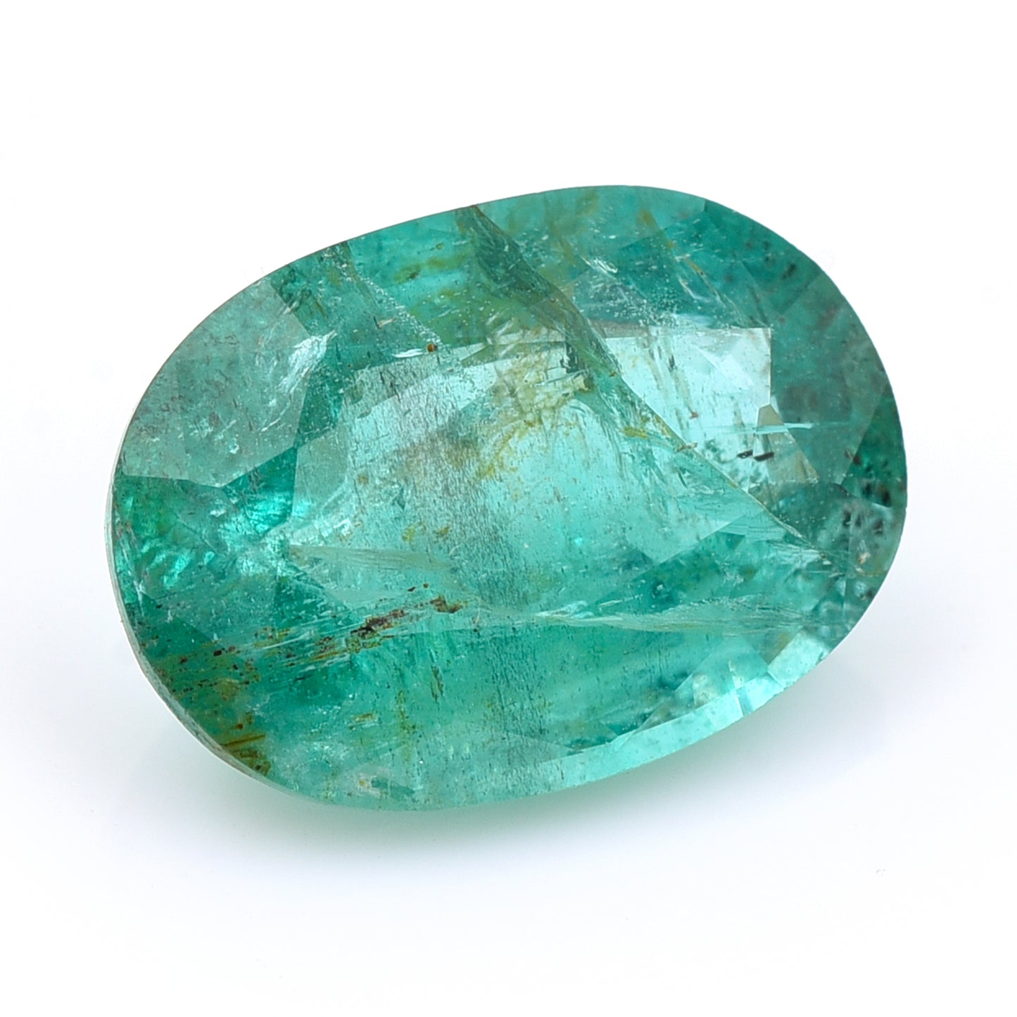 5.63 Natural Beryl Emerald Oval Mixed Cut Gemstone