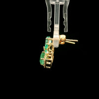 2.01 Ct Pear Emerald 14K Gold Earrings