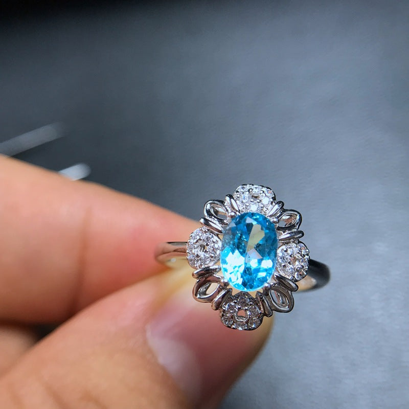 Blue Topaz 925 Sterling Silver Ring
