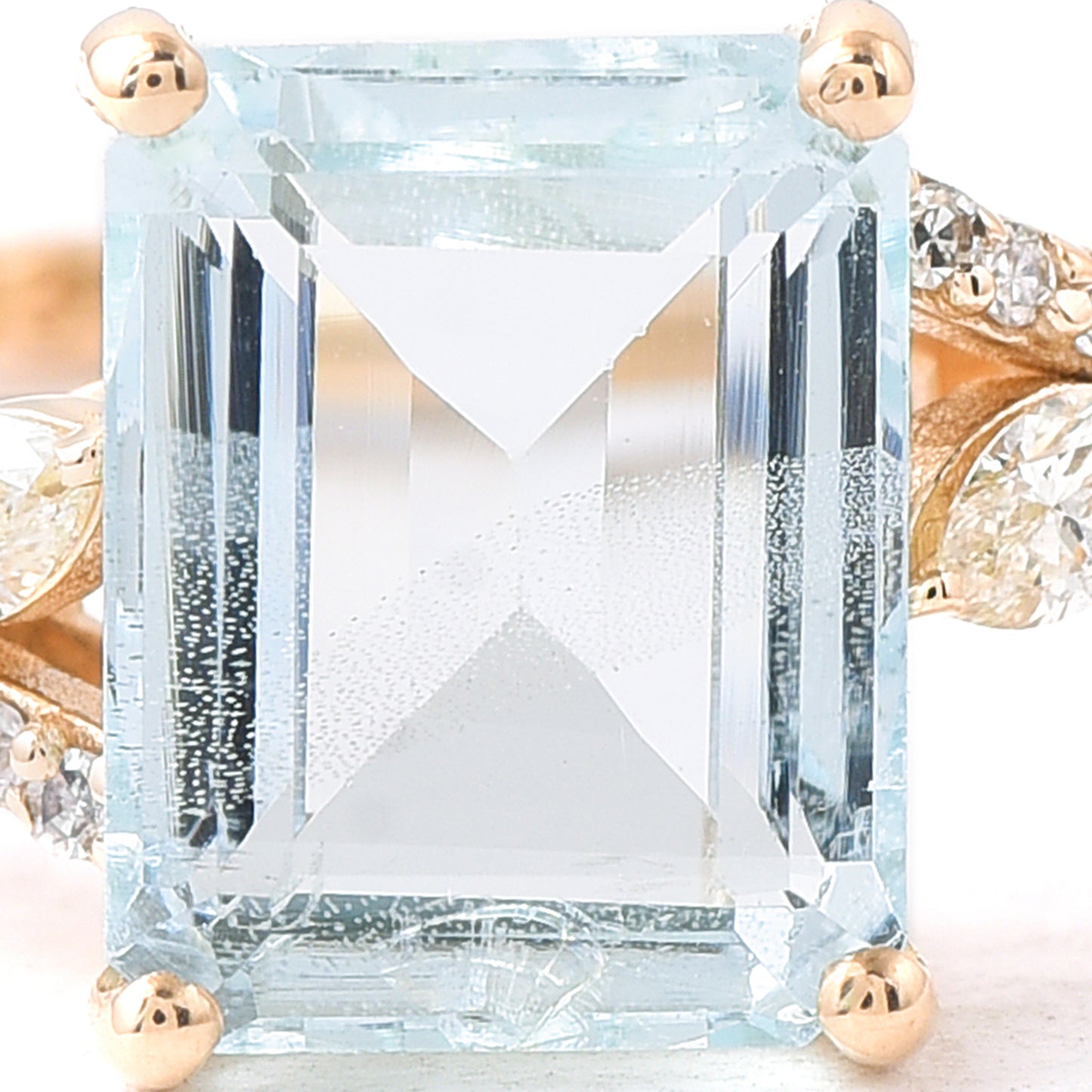 1.81 Ct Octagon Step Cut Natural Aquamarine 14K Gold Ring