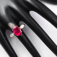 3.56 Ct Oval Ruby 18K Gold Ring