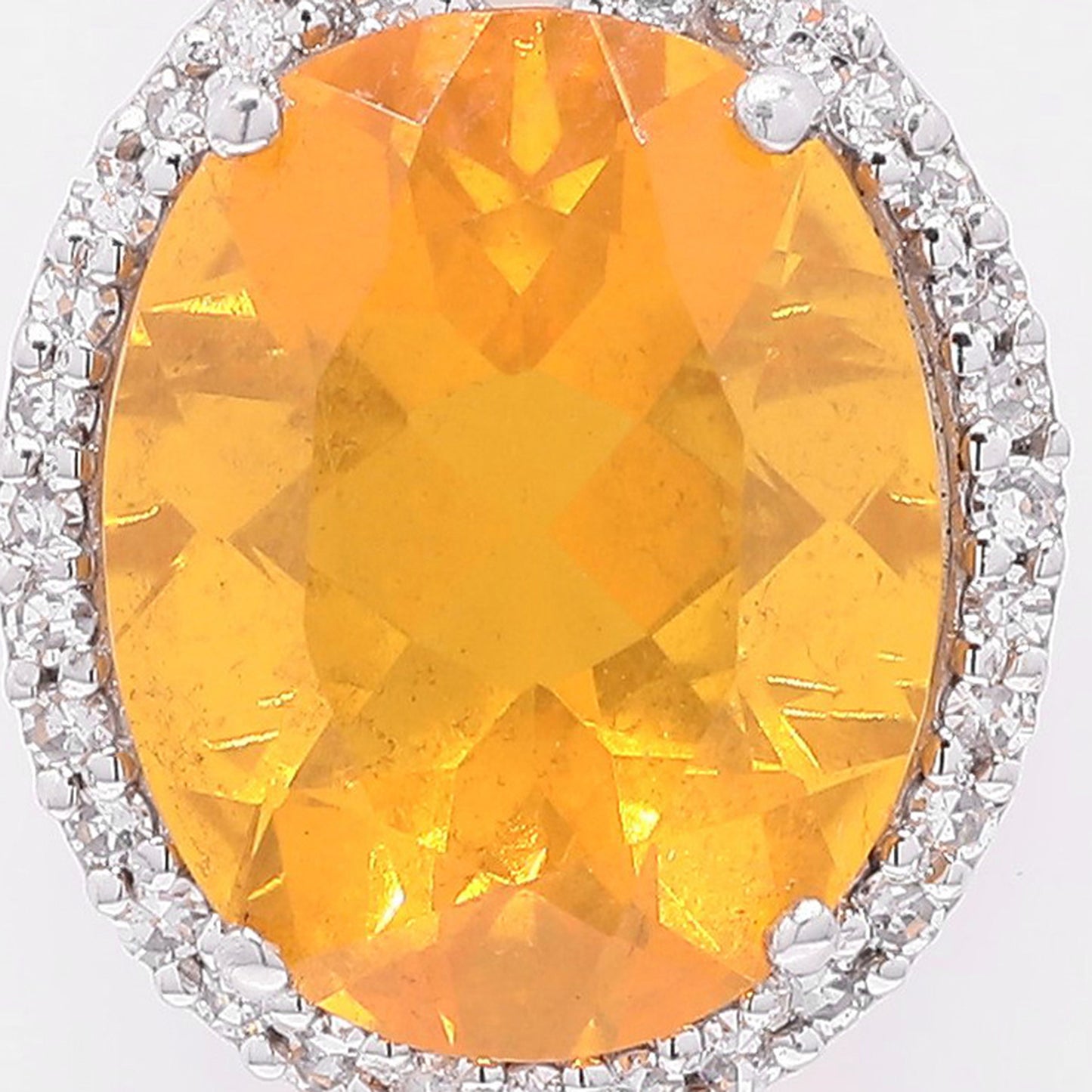 1.73 Ct Oval Mixed Cut Natural Fire Opal 950 Platinum Pendant
