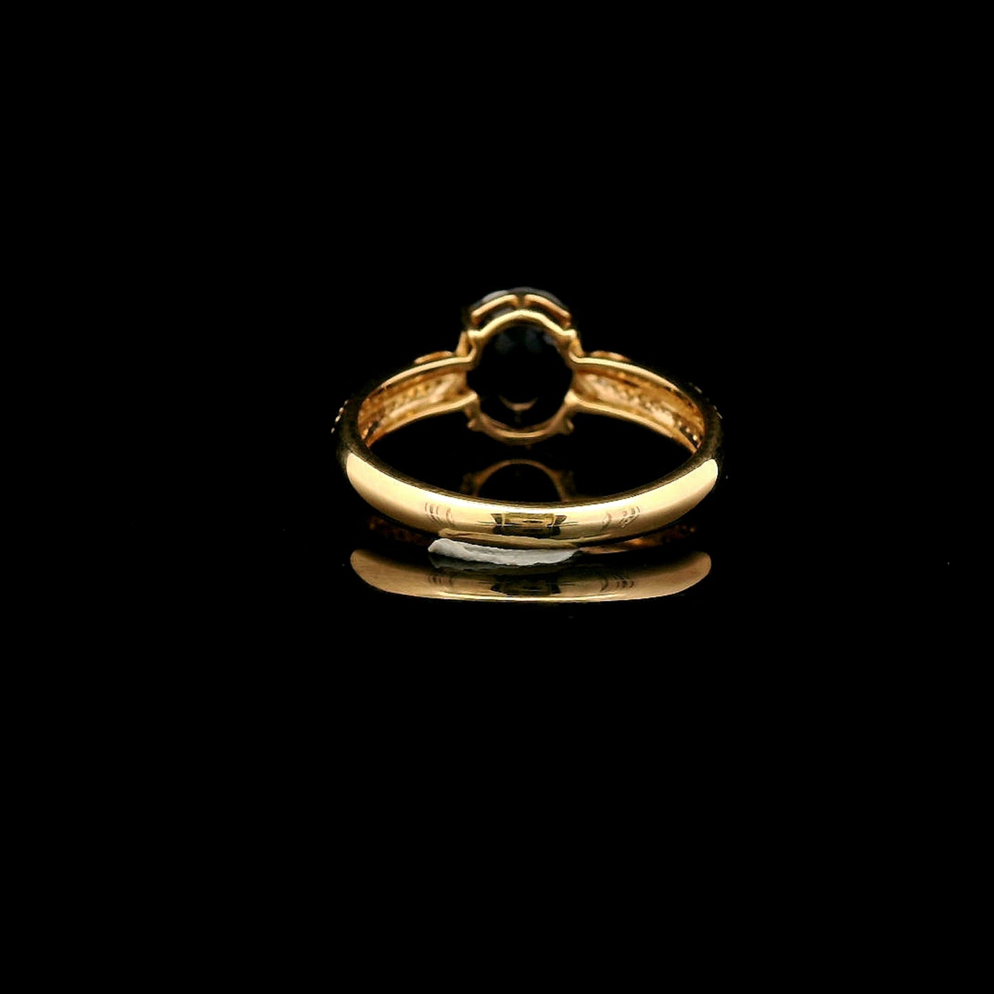 2.12 Ct Oval Mixed Cut Natural Sapphire 14K Gold Ring