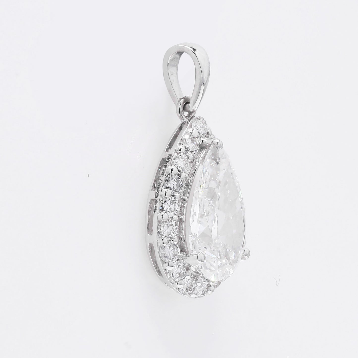 2.21 Ct Pear Brilliant Lab Grown Diamond 14K Gold Pendant
