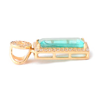 1.55 Ct Octagon Step Cut Natural Emerald 14K Gold Pendant