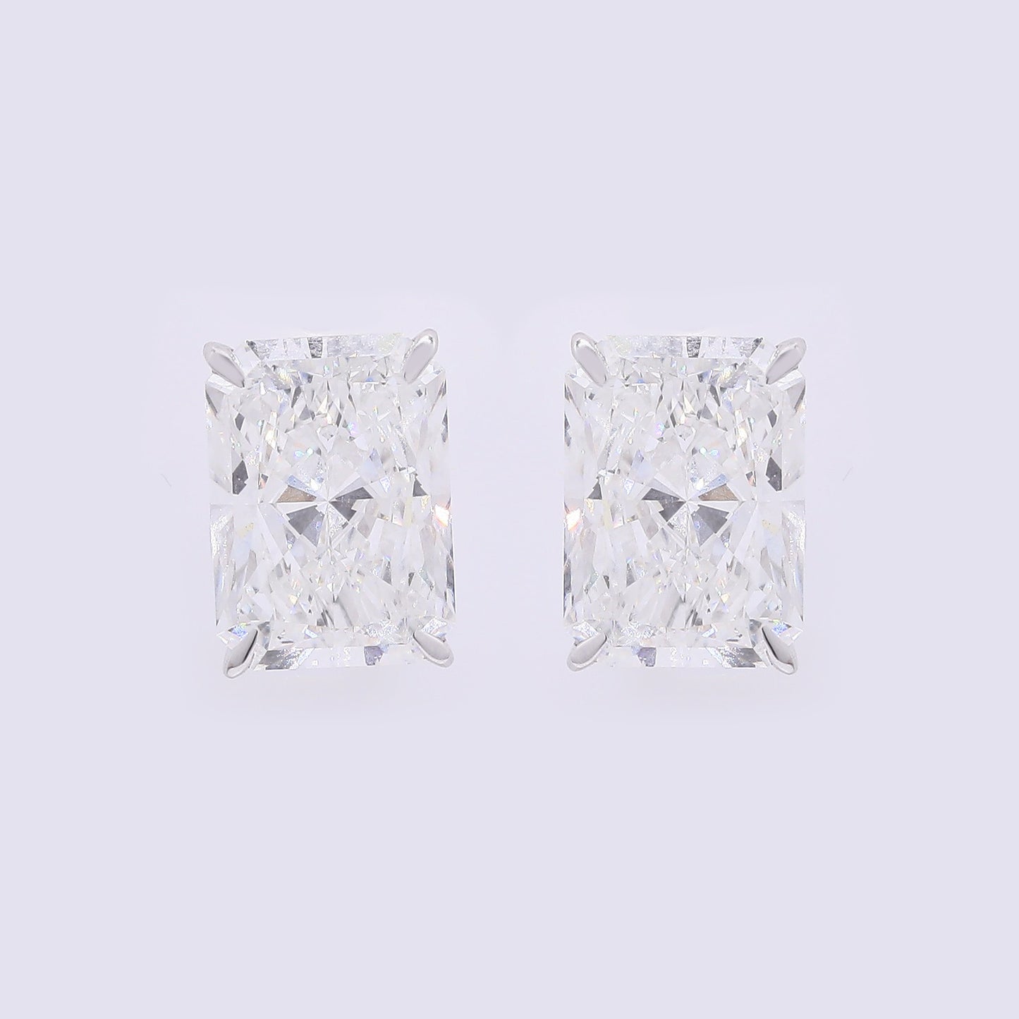 3.83 Carats Lab Grown Diamond 14K Gold Earrings