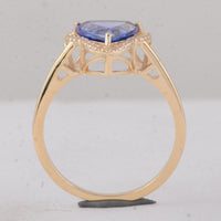 2.00 Ct Trillion Tanzanite 9K Gold Ring