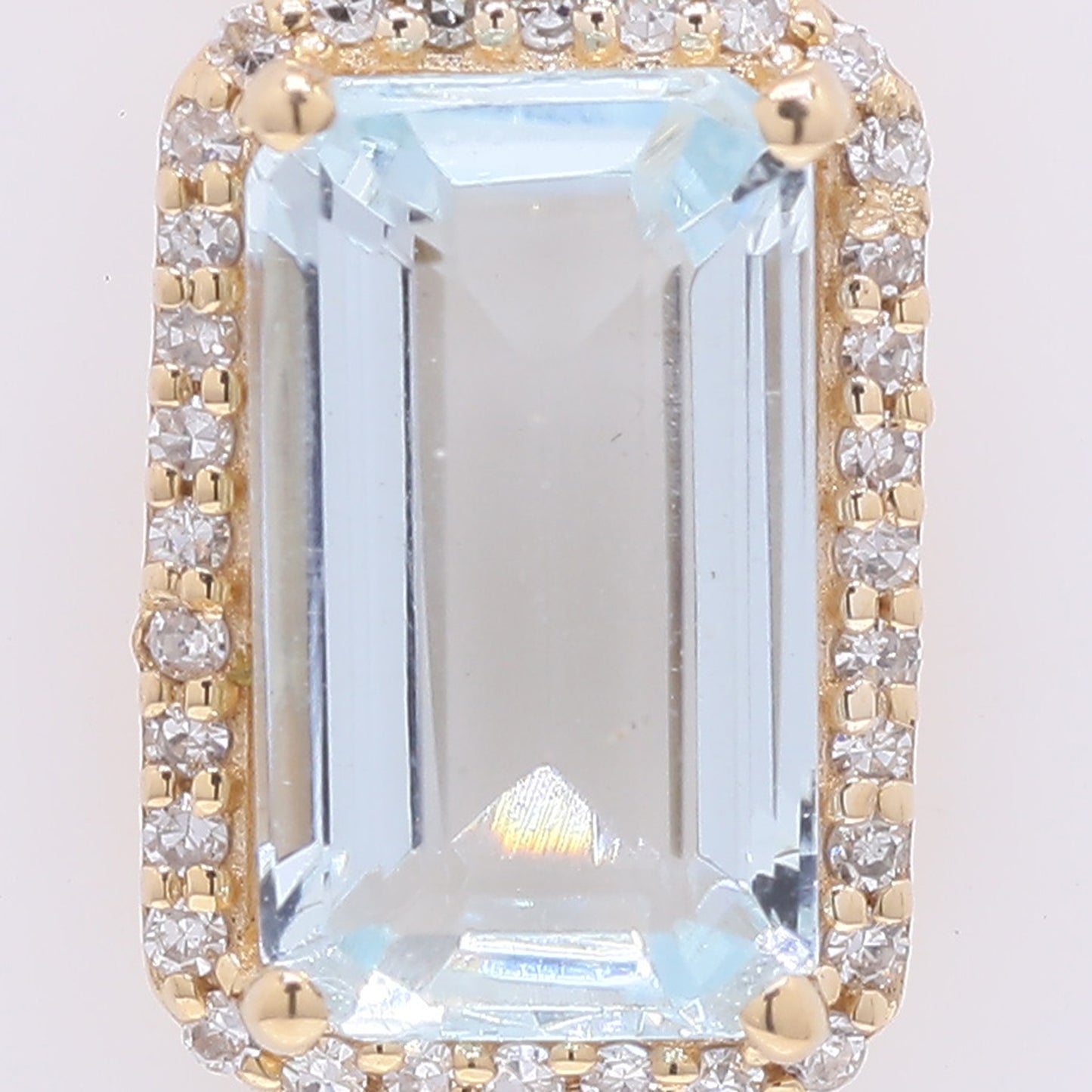 1.70 Ct Octagon Step Cut Natural Aquamarine 14K Gold Pendant