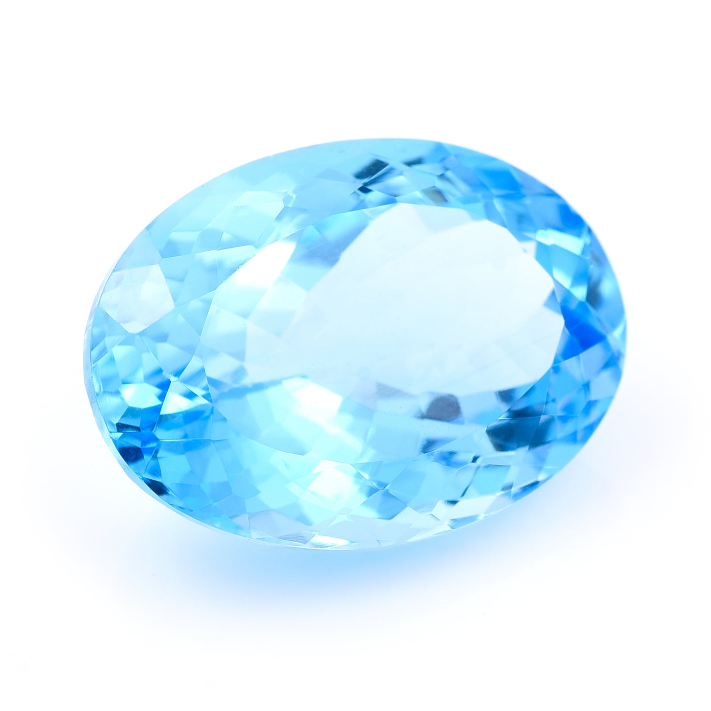 31.77 Natural Blue Topaz Oval Mixed Cut Gemstone