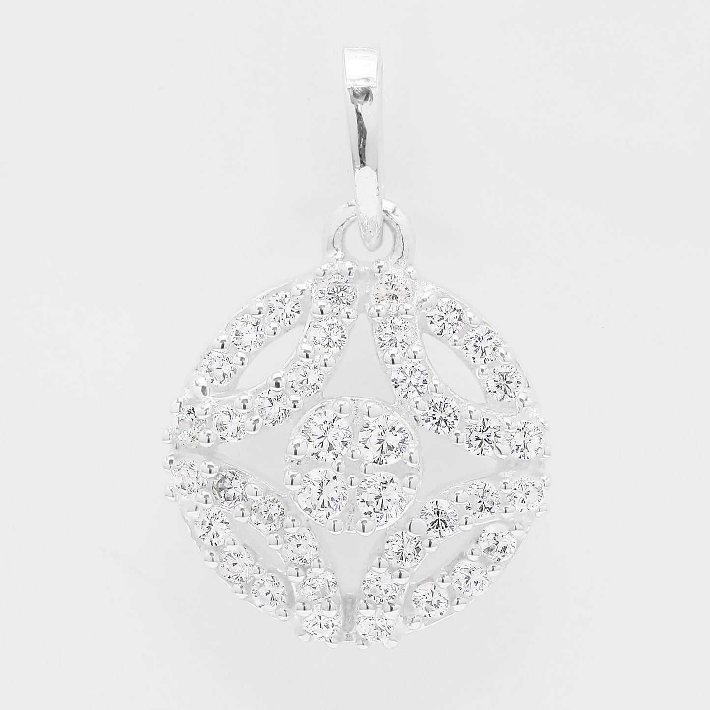 0.64 Ct Round Cubic Zirconia 925 Silver Pendant