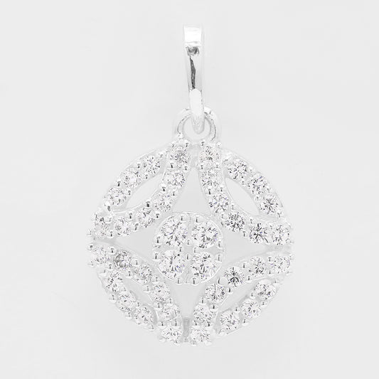 0.64 Ct Round Cubic Zirconia 925 Silver Pendant