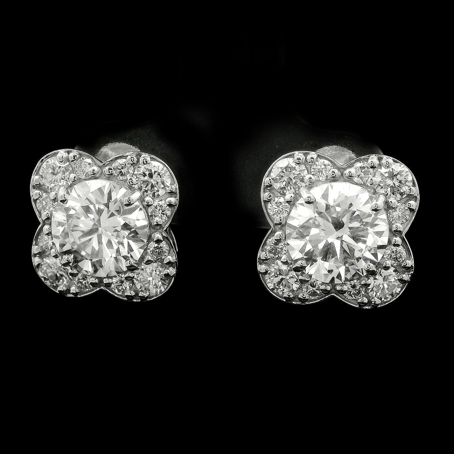 4.03 Carats Lab Grown Diamond 14K Gold Earrings