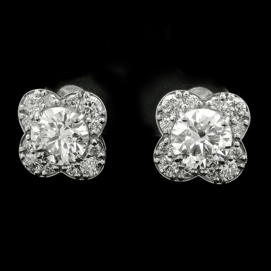4.03 Carats Lab Grown Diamond 14K Gold Earrings