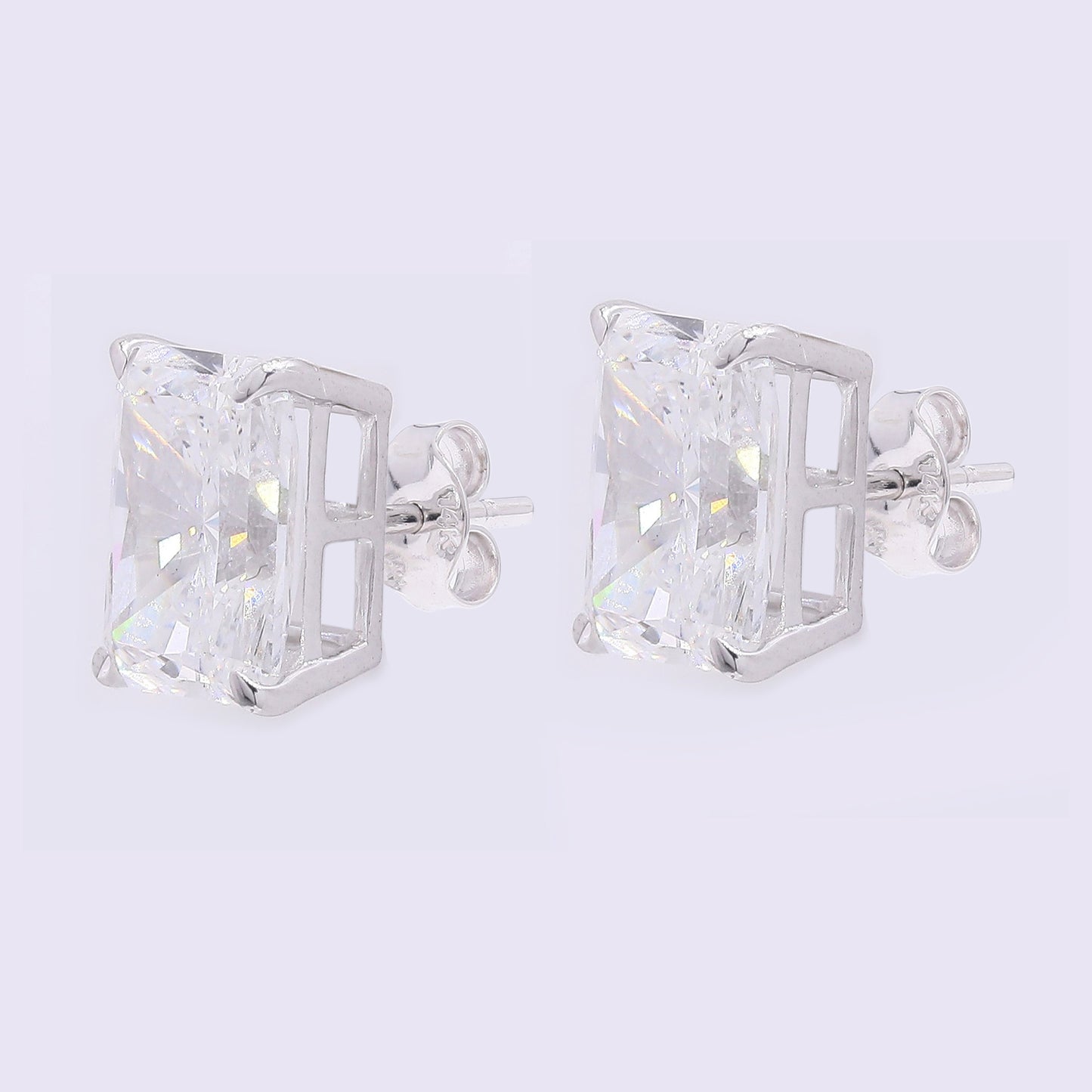 3.74 Carats Lab Grown Diamond 14K Gold Earrings