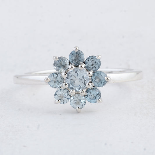 0.93 Ct Round Swiss Blue Topaz 925 Sterling Silver Ring