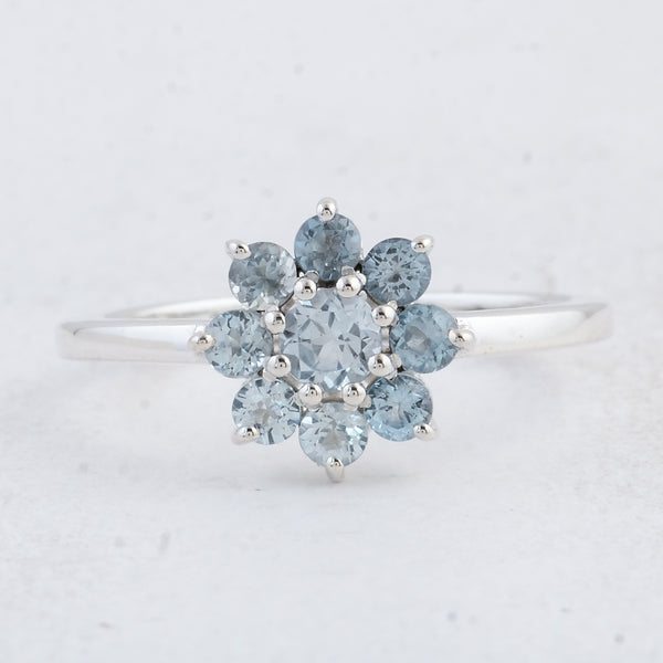 0.93 Ct Round Swiss Blue Topaz 925 Sterling Silver Ring