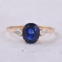 1.91 Ct Oval Natural Sapphire 14K Gold Ring