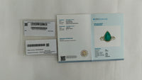 1.99 Ct Pear Mixed Cut Natural Emerald 14K Gold Ring