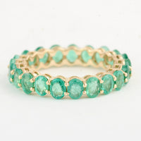 3.57 Ct Oval Mixed Cut Natural Beryl Emerald 14K Gold Ring