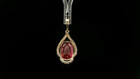 4.64 Ct Oval Lab Grown Ruby 14K Gold Pendant