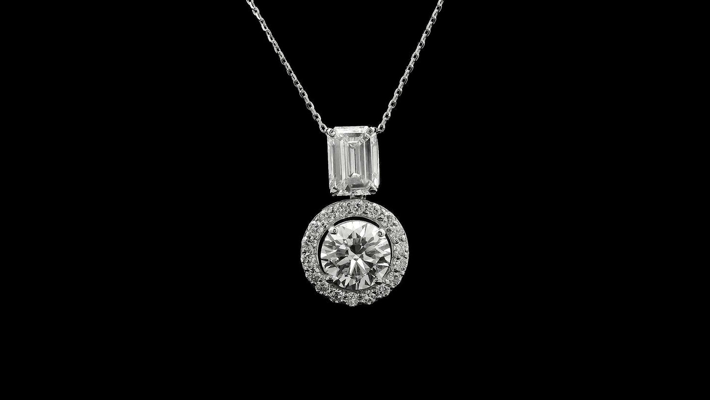 4.10 Carats Lab Grown Diamond 14K Gold Pendant