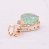 1.58 Ct Pear Emerald 9K Gold Pendant