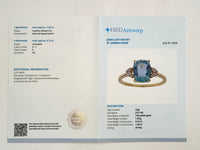 1.78 Ct Cushion Mixed Cut Natural Aquamarine 14K Gold Ring