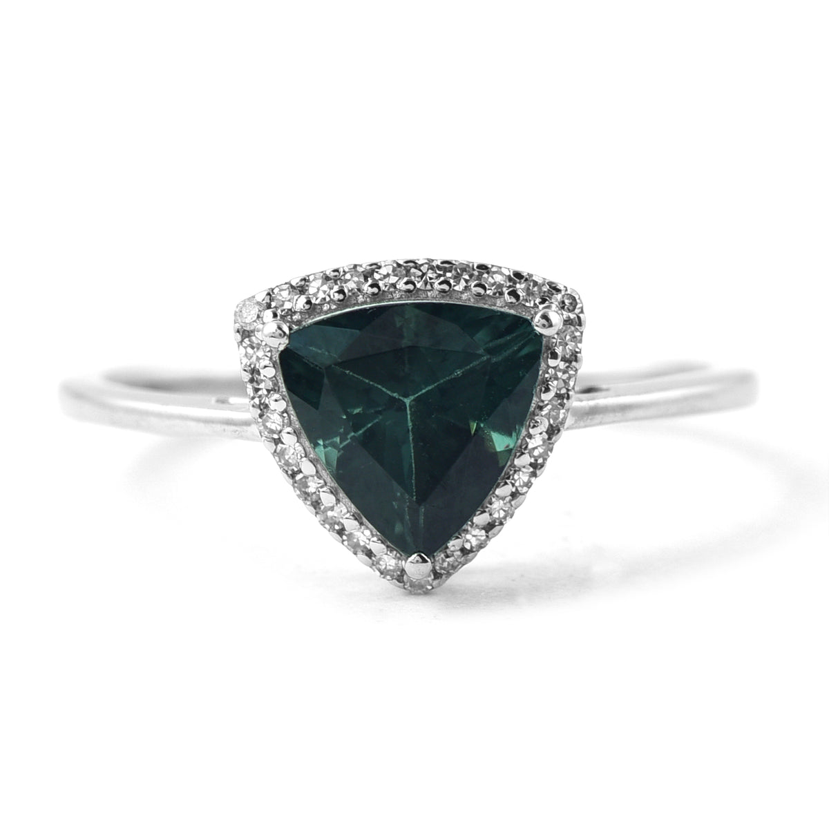 1.45 Ct Triangle Mixed Cut Natural Tourmaline 950 Platinum Ring