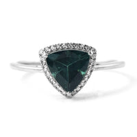 1.45 Ct Triangle Mixed Cut Natural Tourmaline 950 Platinum Ring