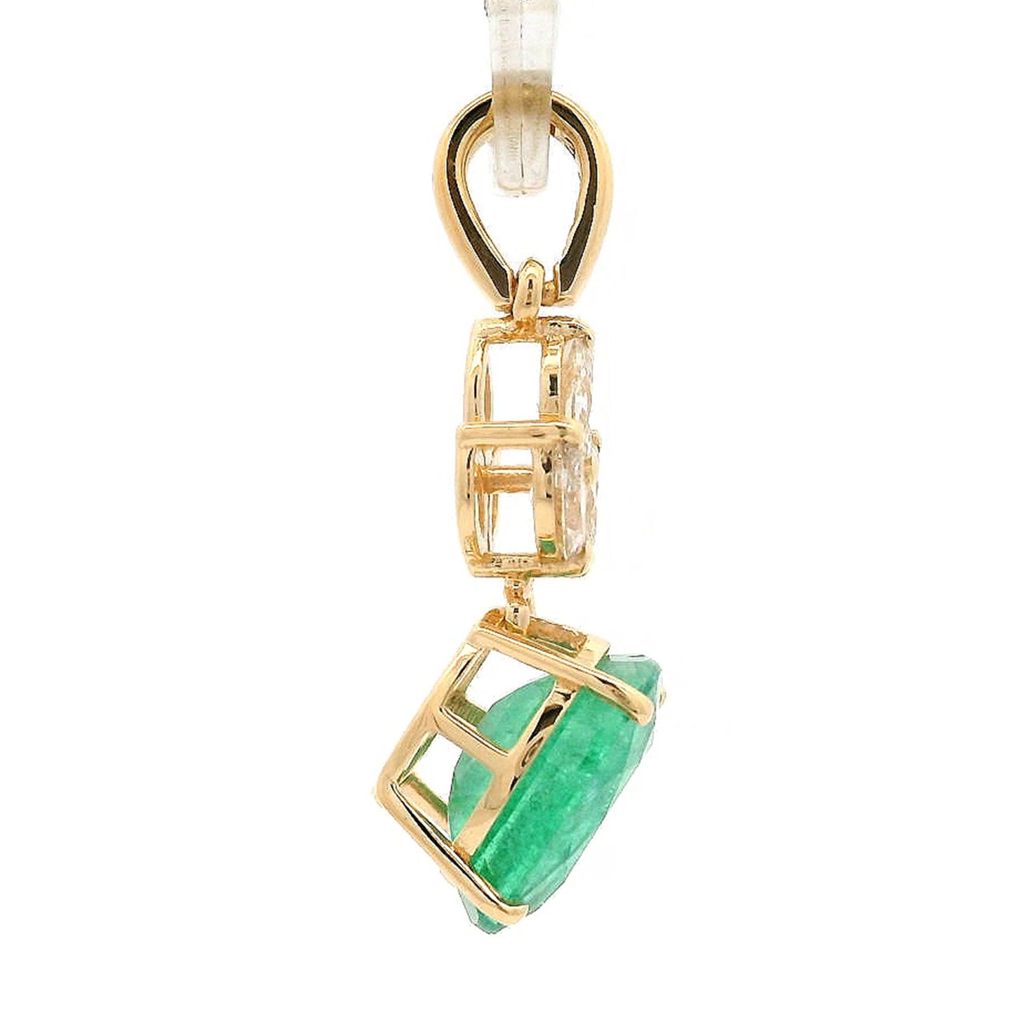 2.16 Ct Oval Emerald 14K Gold Pendant