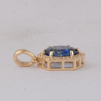 2.10 Ct Oval Sapphire 9K Gold Pendant