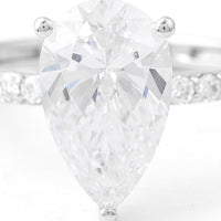 3.13 Carats Lab Grown Diamond 14K Gold Ring