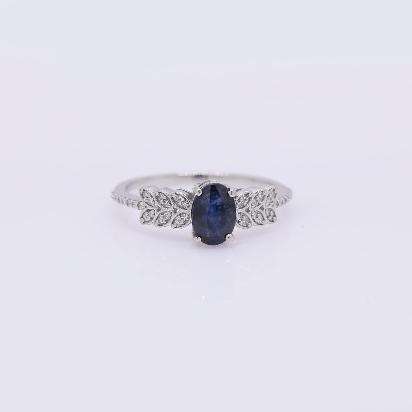 1.40 Ct Oval Mixed Cut Natural Sapphire 950 Platinum Ring