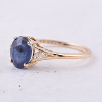1.95 Ct Oval Natural Sapphire 14K Gold Ring