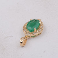 1.25 Ct Oval Emerald 9K Gold Pendant