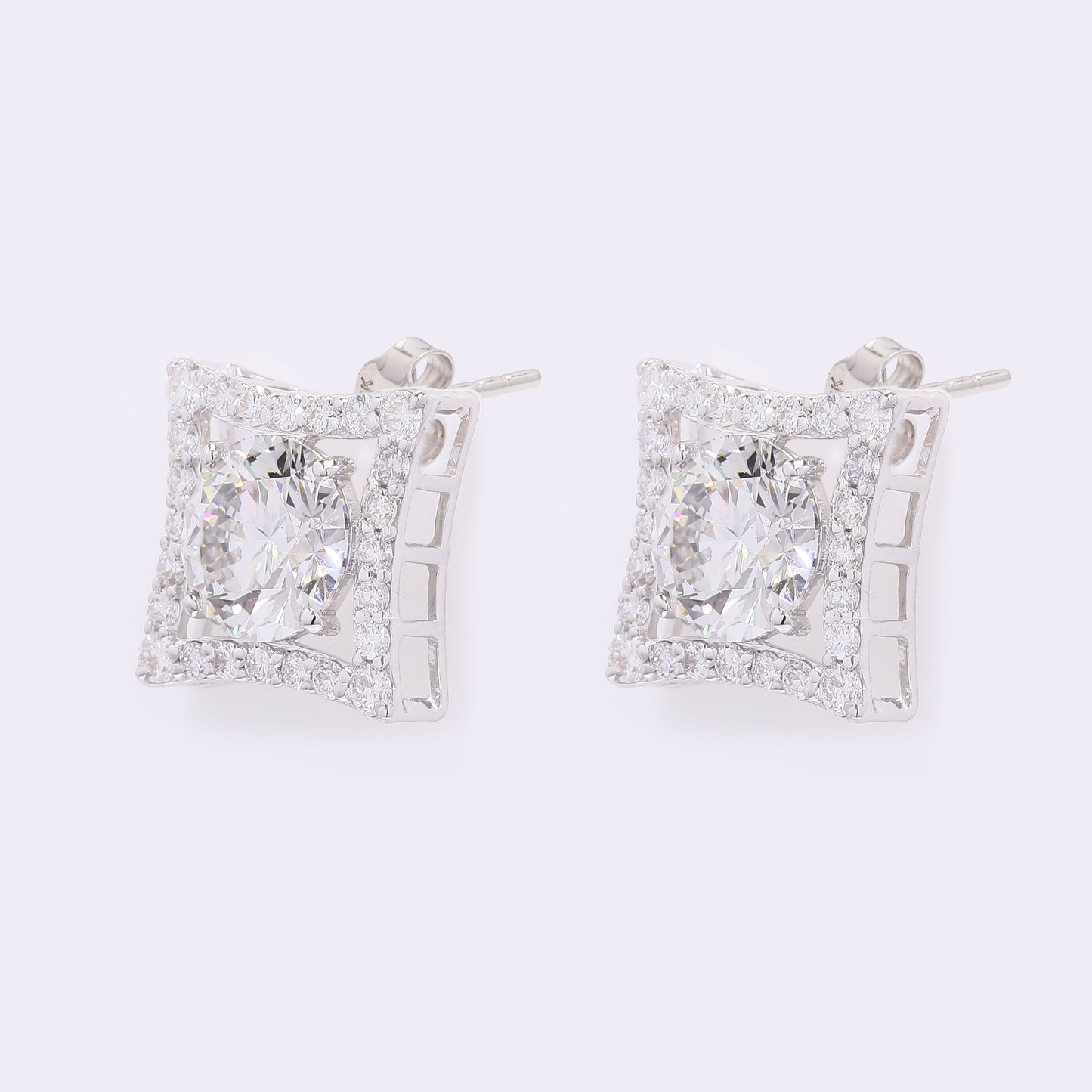 3.71 Carats Lab Grown Diamond 14K Gold Earrings