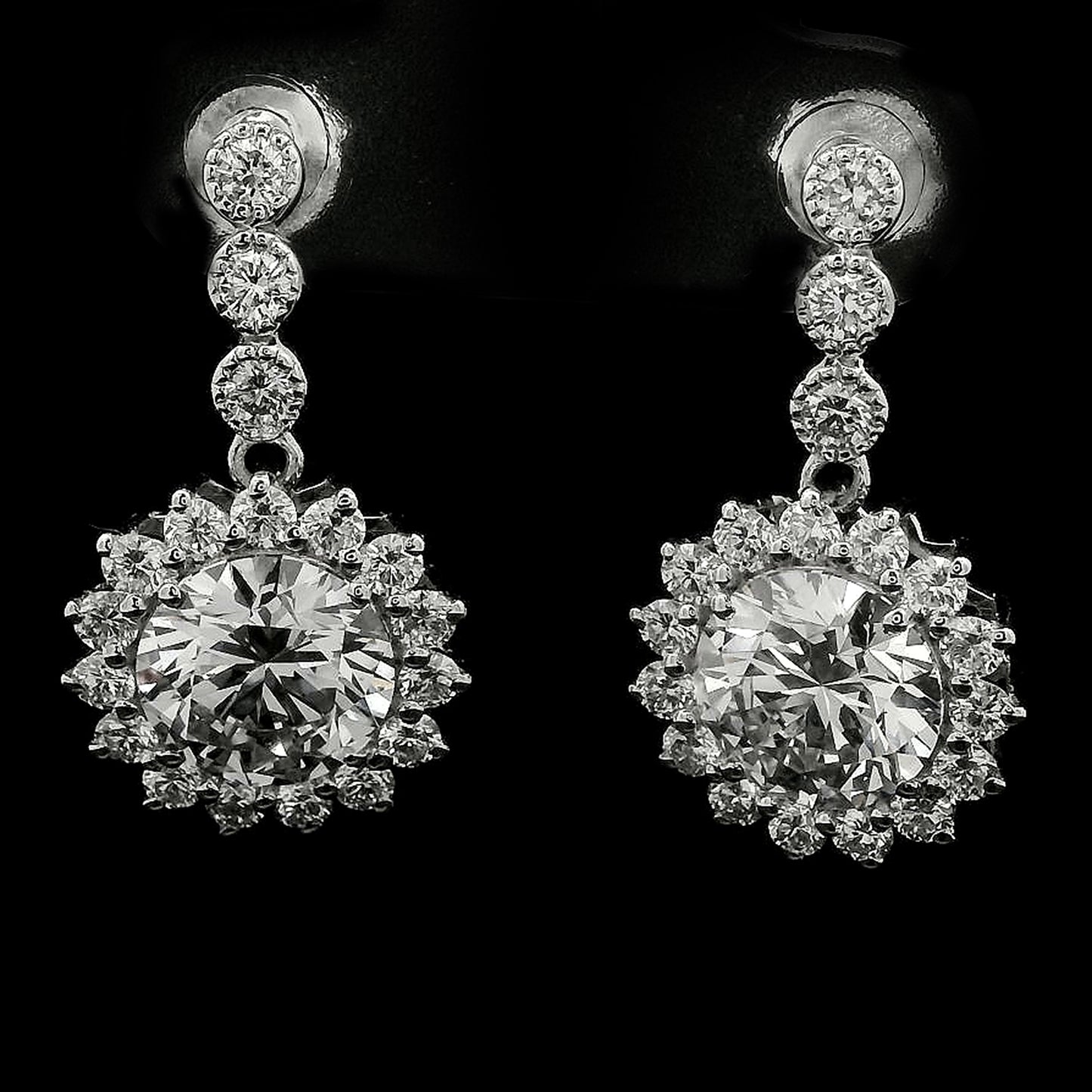 4.16 Carats Lab Grown Diamond 14K Gold Earrings
