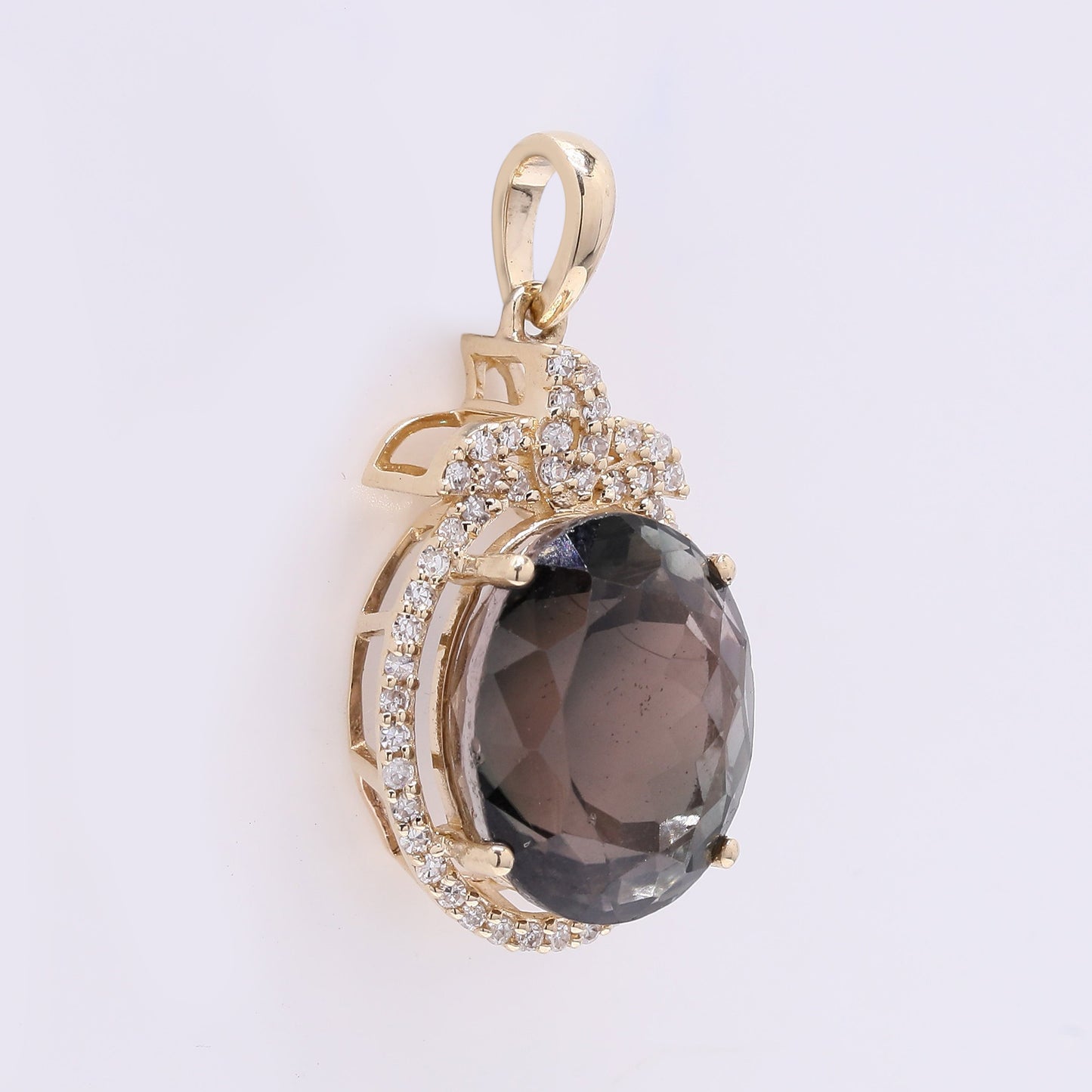 6.86 Ct Oval Mixed Cut Natural Tourmaline 14K Gold Pendant