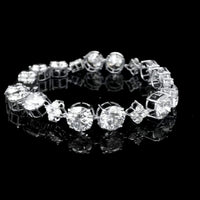 27.08 Ct Round Lab Grown Diamond 14K Gold Bracelet