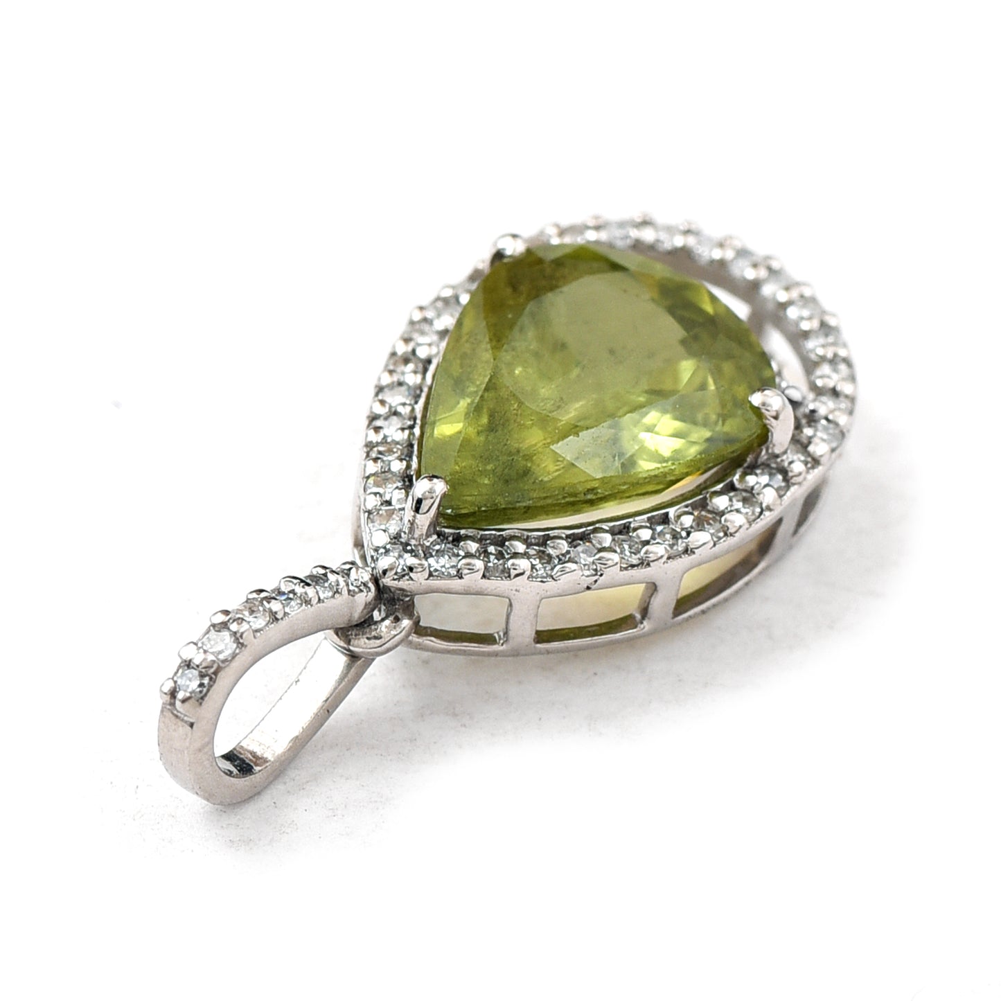 2.41 Ct Pear Mixed Cut Natural Green Sapphire 950 Platinum Pendant