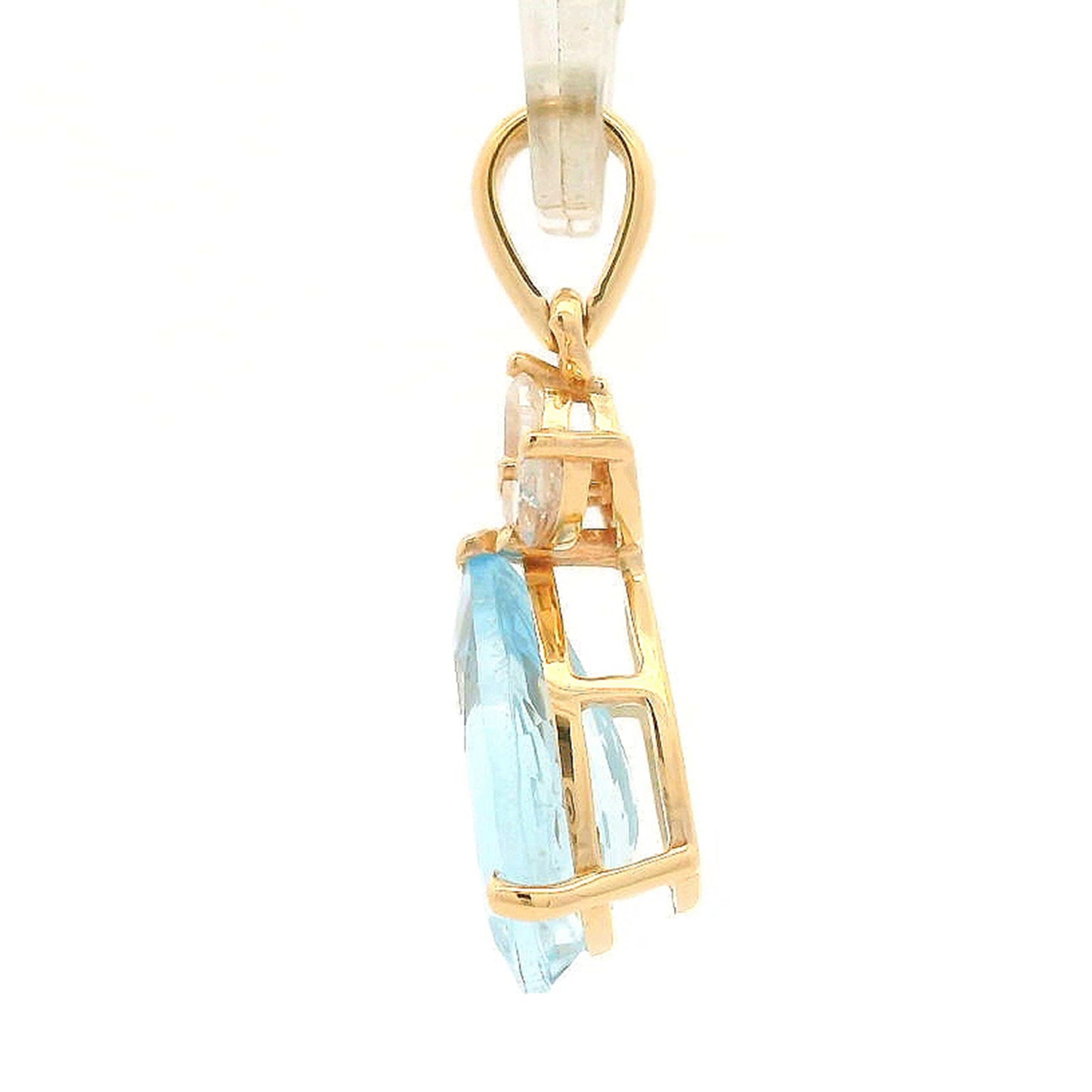 1.64 Ct Pear Aquamarine 14K Gold Pendant