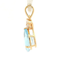 1.64 Ct Pear Aquamarine 14K Gold Pendant
