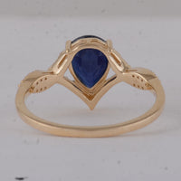 1.36 Ct Pear Sapphire 9K Gold Ring