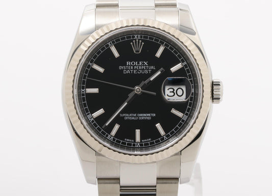 Rolex -116234 - Random Serial Number Datejust Black Men's Automatic Stainless Steel